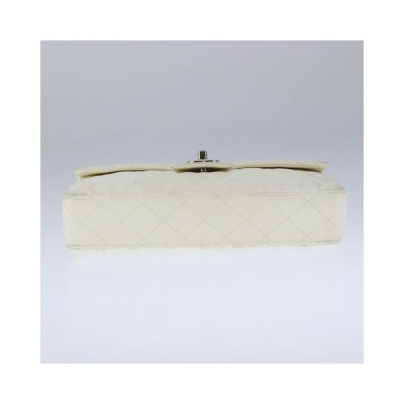 Pre Loved CHANEL Matelasse Chain Shoulder Bag Lamb Skin White Silver CC Auth - Picture 5 of 8